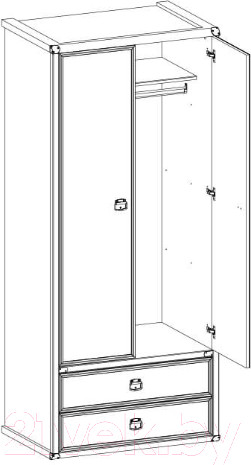 Изображение товара Шкаф Anrex Magellan 2DG2S (сосна винтаж)