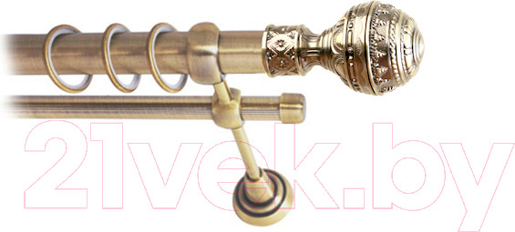 Изображение товара Карниз для штор Lm Decor Ампир 161 2р гладкий 25/16мм (антик, 2.4м)