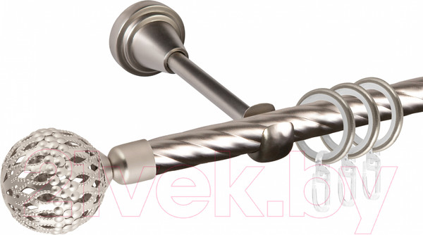 Изображение товара Карниз для штор АС ФОРОС Grace D16K + наконечники Гуидо (2.4м, сатин)