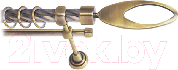 Изображение товара Карниз для штор Lm Decor Эллипс 178 2р витой 25/16мм (антик, 1.8м)
