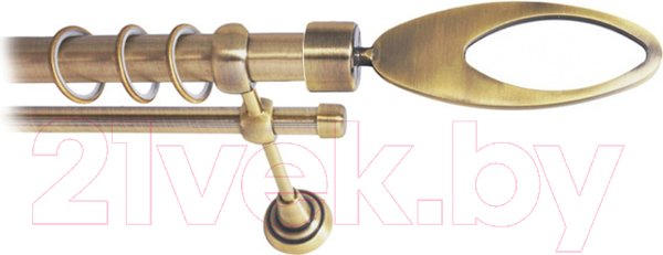 Изображение товара Карниз для штор Lm Decor Эллипс 178 2р гладкий 25/16мм (антик, 3м)