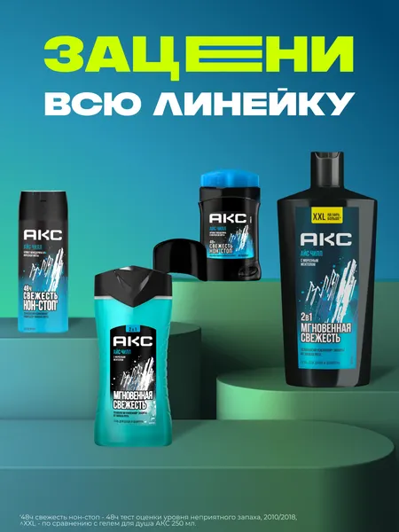 Изображение товара Шампунь-гель для душа Акс Ice Chill (250мл)