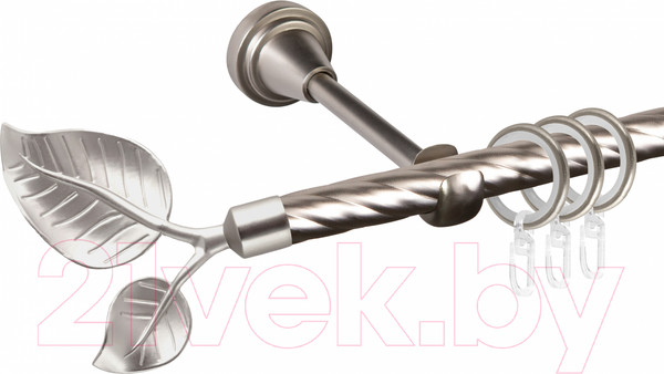 Изображение товара Карниз для штор АС ФОРОС Grace D16K + наконечники Лист большой (2.4м, сатин)