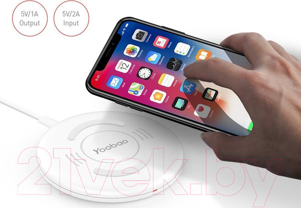 Изображение товара Зарядное устройство беспроводное Yoobao Wireless Charging Pad D1 (белый)
