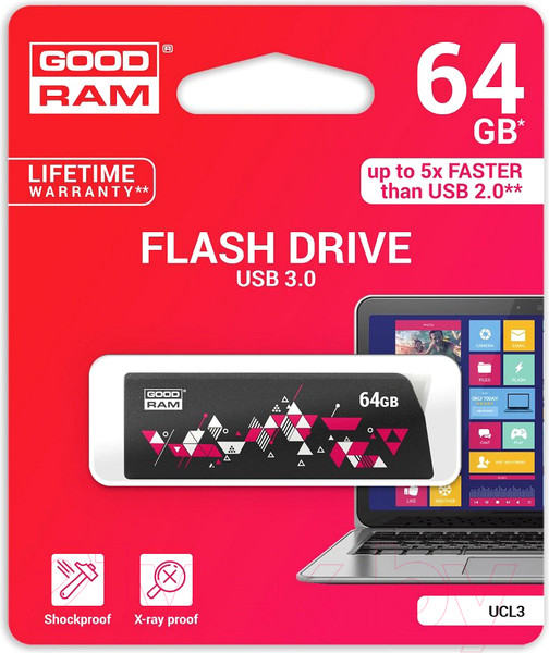Изображение товара USB flash накопитель Goodram UCL3 64GB (UCL3-0640K0R11)