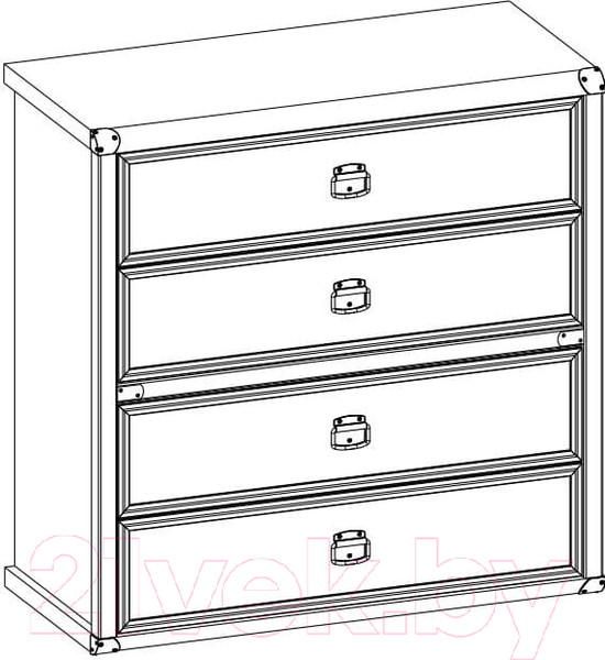 Изображение товара Комод Anrex Magellan 4S (сосна винтаж)