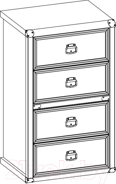 Изображение товара Комод Anrex Magellan 4S/50 (сосна винтаж)