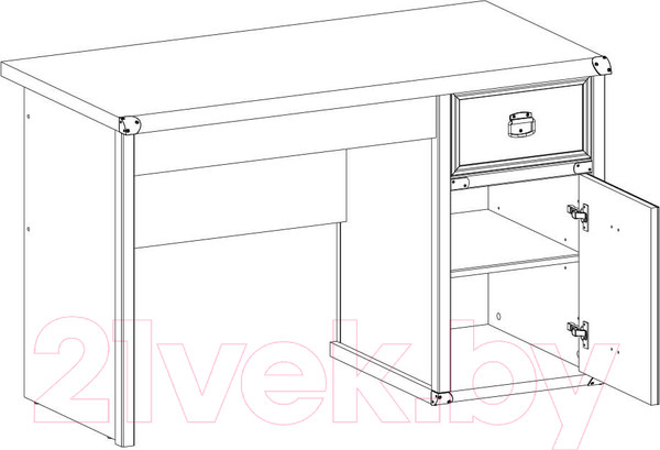 Изображение товара Письменный стол Anrex Magellan 1D2S (сосна винтаж)