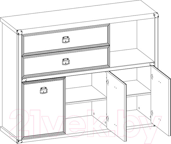 Изображение товара Тумба Anrex Magellan 3D2SN (сосна винтаж)