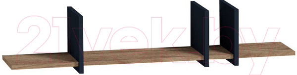 Изображение товара Полка Глазов Nature 18 (дуб табачный Craft/черный)