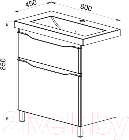 Изображение товара Тумба под умывальник АВН Латтэ 80 / 41.38(1)