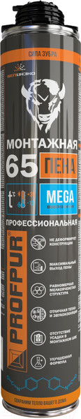 Изображение товара Пена монтажная Profpur Mega (870мл)