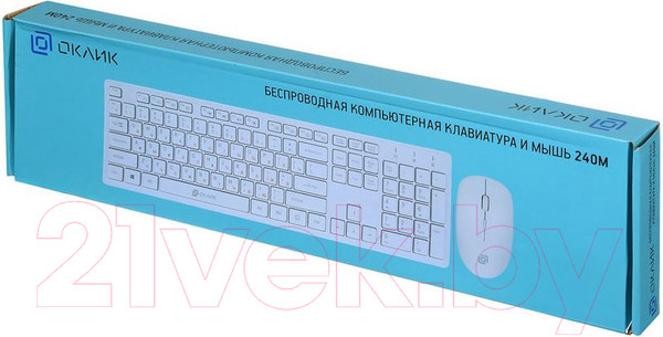 Изображение товара Комплект клавиатура и мышь Оклик 240M (белый)