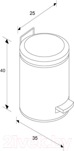 Изображение товара Мусорное ведро Merida Silent с педалью KIM414 (матовый)