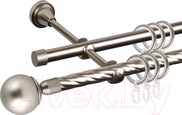 Изображение товара Карниз для штор АС ФОРОС Grace D16K/16Г + наконечники Шар простой (1.6м, сатин)
