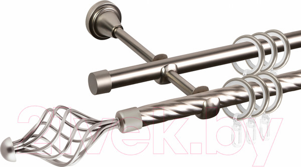 Изображение товара Карниз для штор АС ФОРОС Grace D16K/16Г + наконечники Ажур (1.8м, сатин)