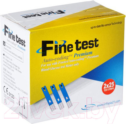Изображение товара Тест-полоски для глюкометра Infopia Finetest Auto-Coding Premium (50шт)
