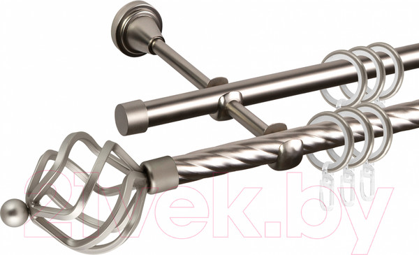 Изображение товара Карниз для штор АС ФОРОС Grace D16K/16Г + наконечники Булава (1.8м, сатин)