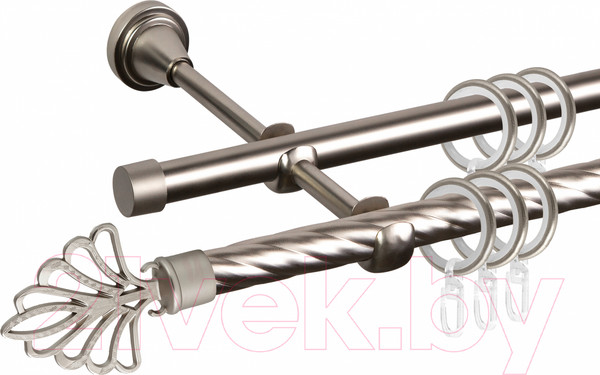 Изображение товара Карниз для штор АС ФОРОС Grace D16K/16Г + наконечники Веер (1.8м, сатин)