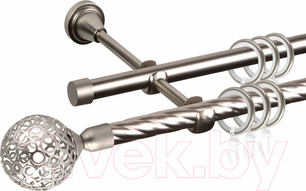 Изображение товара Карниз для штор АС ФОРОС Grace D16K/16Г + наконечники Метеор (1.8м, сатин)