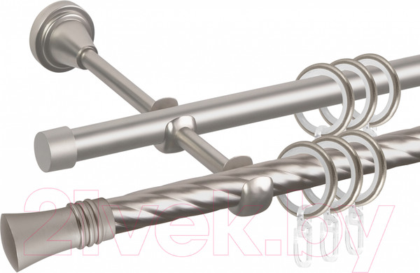 Изображение товара Карниз для штор АС ФОРОС Grace D16K/16Г + наконечники Арига (2м, сатин)