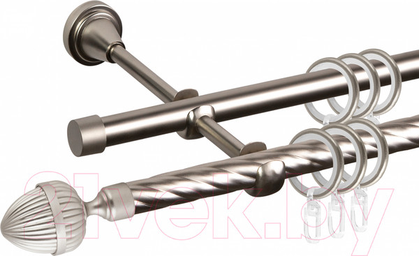 Изображение товара Карниз для штор АС ФОРОС Grace D16K/16Г + наконечники Милано (2м, сатин)