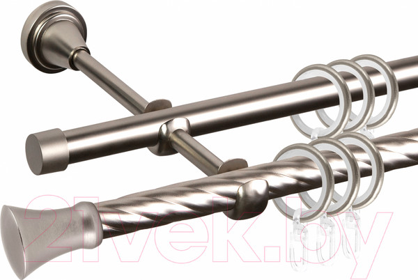 Изображение товара Карниз для штор АС ФОРОС Grace D16K/16Г + наконечники Монако (2м, сатин)