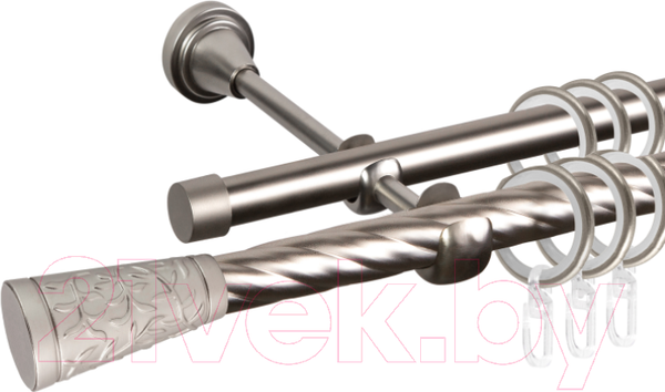 Изображение товара Карниз для штор АС ФОРОС Grace D16K/16Г + наконечники Севилья (2м, сатин)
