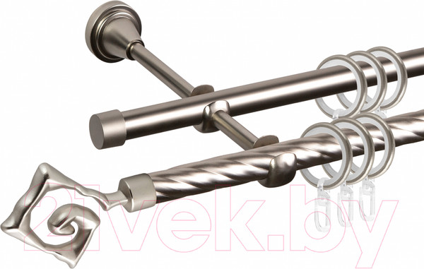 Изображение товара Карниз для штор АС ФОРОС Grace D16K/16Г + наконечники Лабиринт (2.4м, сатин)