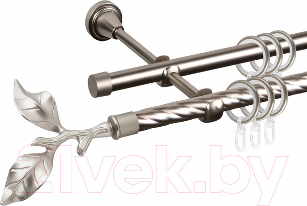 Изображение товара Карниз для штор АС ФОРОС Grace D16K/16Г + наконечники Лист розы (3м, сатин)