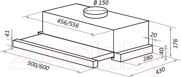 Изображение товара Вытяжка телескопическая Maunfeld VS Fast Glass 60 (черный)