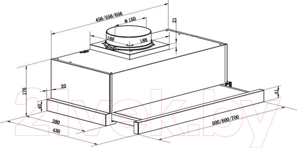 Изображение товара Вытяжка телескопическая Maunfeld VS Fast 50 (белый)
