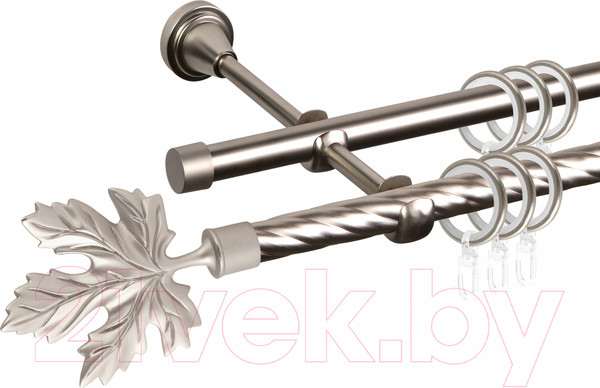 Изображение товара Карниз для штор АС ФОРОС Grace D16K/16Г составной + наконечники Клен (3м, сатин)