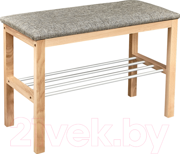 Изображение товара Банкетка Sheffilton Альберо SHT-B2 (прозрачный лак/кедровый/алюм.метал)