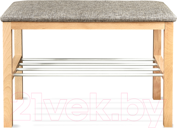 Изображение товара Банкетка Sheffilton Альберо SHT-B2 (прозрачный лак/кедровый/алюм.метал)