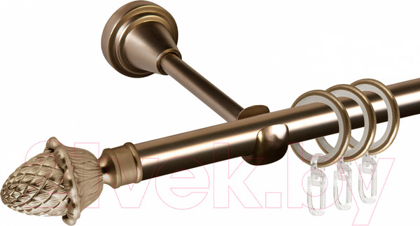 Изображение товара Карниз для штор АС ФОРОС Grace D16Г составной + наконечники Магнолия (3м, антик)