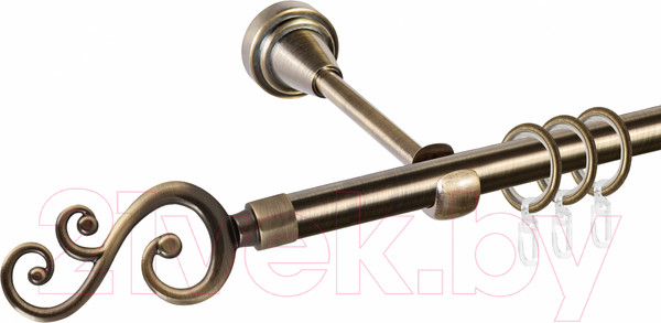 Изображение товара Карниз для штор АС ФОРОС Grace D16Г составной + наконечники Лоза (3м, антик)