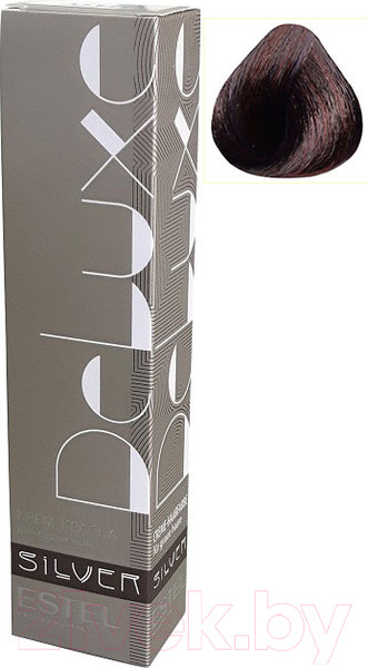 Изображение товара Крем-краска для волос Estel De Luxe Silver 4/76 (шатен коричнево-фиолетовый)