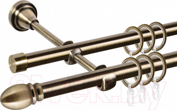 Изображение товара Карниз для штор АС ФОРОС Grace D16Г/16Г составной + наконечники Белуно (3м, антик)