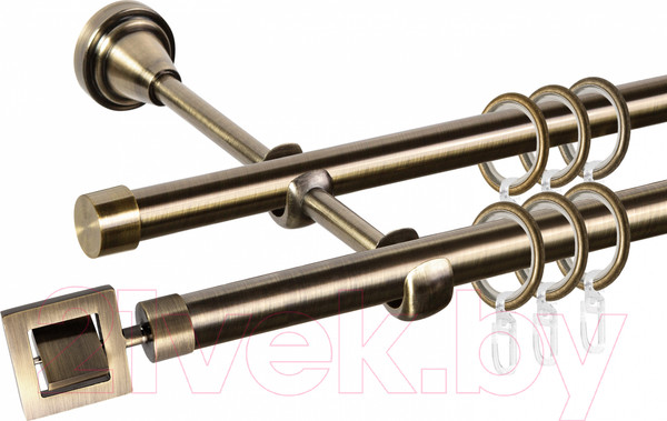 Изображение товара Карниз для штор АС ФОРОС Grace D16Г/16Г составной + наконечники Венето (3м, антик)