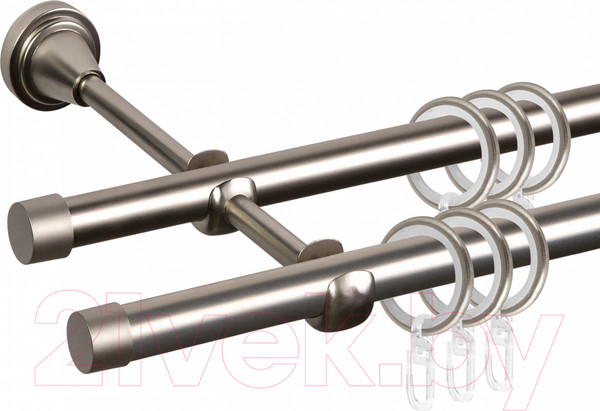 Изображение товара Карниз для штор АС ФОРОС Grace D16Г/16Г составной + заглушка Плоская (3м, сатин)