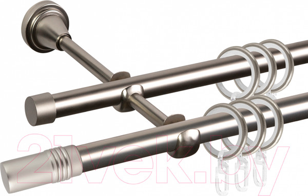 Изображение товара Карниз для штор АС ФОРОС Grace D16Г/16Г составной + наконечники Цилиндр (3м, сатин)
