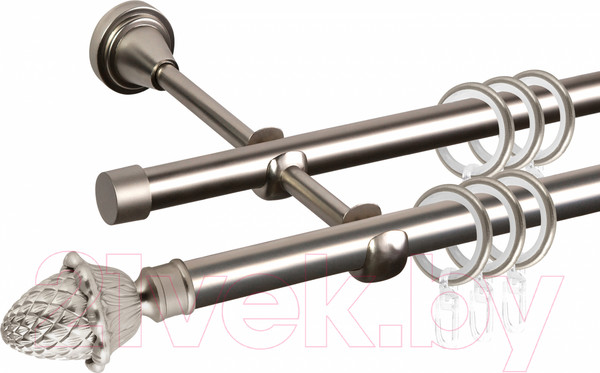 Изображение товара Карниз для штор АС ФОРОС Grace D16Г/16Г составной + наконечники Магнолия (3м, сатин)