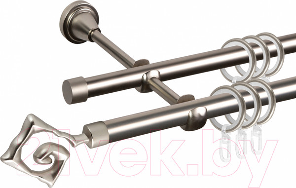 Изображение товара Карниз для штор АС ФОРОС Grace D16Г/16Г составной + наконечники Лабиринт (3м, сатин)