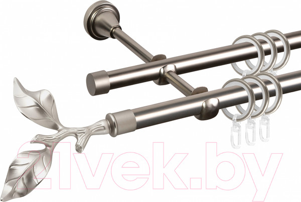 Изображение товара Карниз для штор АС ФОРОС Grace D16Г/16Г составной + наконечники Лист розы (3м, сатин)