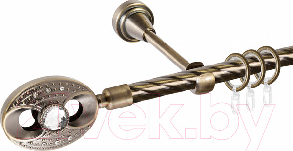 Изображение товара Карниз для штор АС ФОРОС Grace D16K составной + наконечники Игнацио (3м, антик)