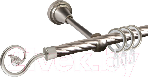 Изображение товара Карниз для штор АС ФОРОС Grace D16K составной + наконечники Завиток одинарный (3м, сатин)