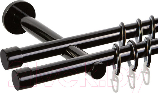 Изображение товара Карниз для штор АС ФОРОС Dance D19Г/19Г + заглушка Плоская луна (2.4м, черный)