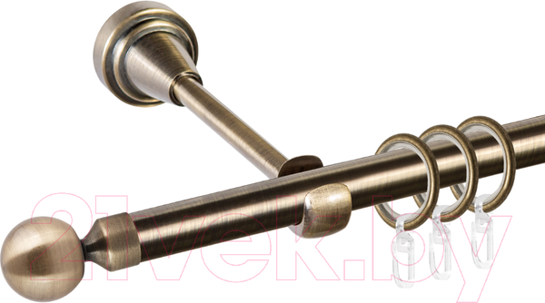 Изображение товара Карниз для штор АС ФОРОС Grace D16Г + заглушка Шар малый (2м, антик)