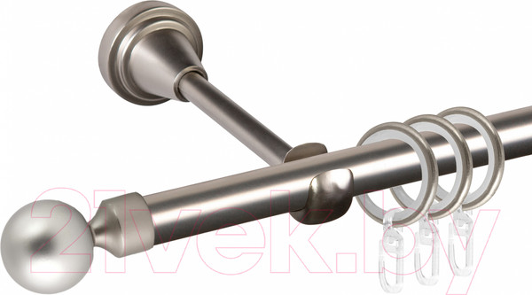 Изображение товара Карниз для штор АС ФОРОС Grace D16Г + заглушка Шар малый (1.6м, сатин)